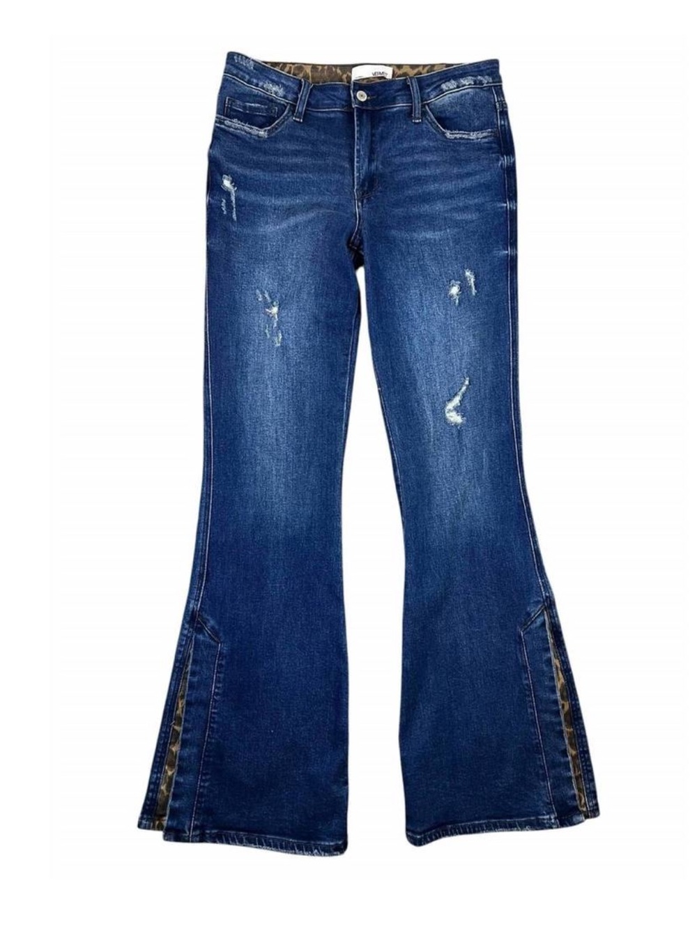 Vervet Flare Jeans Leopard Slit Size 26